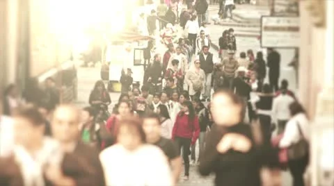 Crowd walking in the street of Mexico Stock Footage 10039465