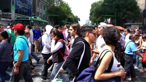 Crowd walking through street. TAKE1-SLOW MOTION Stock Footage 90964737