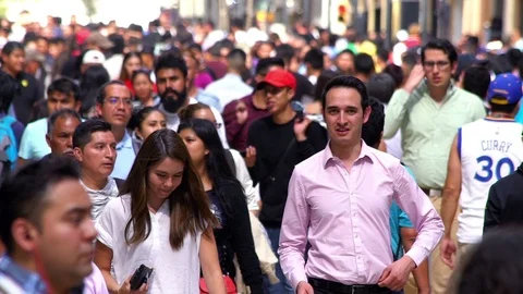 Crowd walking through street. TAKE10-SLOW MOTION Stock Footage 91008767