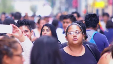 Crowd walking through street. TAKE2-SLOW MOTION Stock Footage 90966695
