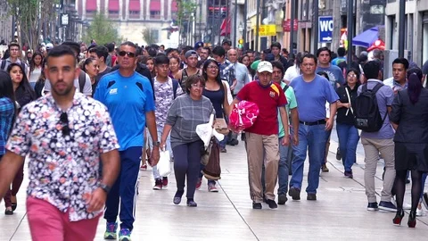 Crowd walking through street. TAKE3-SLOW MOTION Stock Footage 90956133