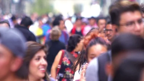 Crowd walking through street. TAKE4-SLOW MOTION Stock Footage 90959580
