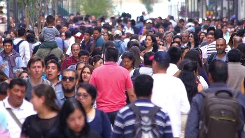 Crowd walking through street. TAKE8-SLOW MOTION Stock Footage 91006888
