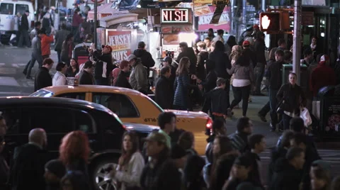 Crowd walking on Times Square. New York, USA. Stock-Footage 44171360