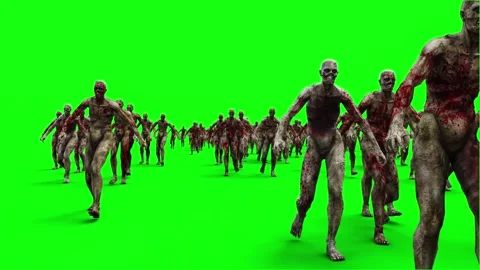 A crowd of walking zombies. green screen. Apocalyptic concept 库存影片 304689944