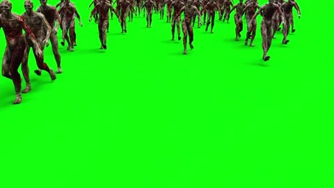 A crowd of walking zombies. green screen. Apocalyptic concept 库存影片 304690162