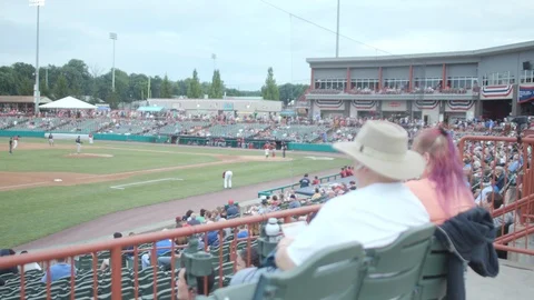 Crowd Watches Baseball Game Stock Footage 122588642