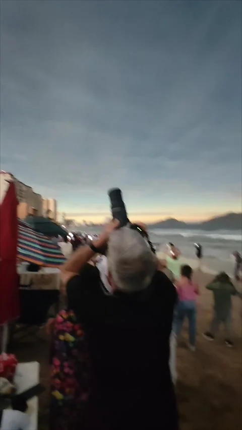 Crowd Watches Total Solar Eclipse in Mazatlan, Mazatlan, Mexico - 08 Apr 2024 Stock Footage 271595787