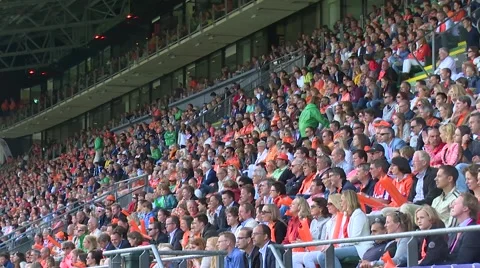 Crowd watching hockey match- GreenFields Stadium in The Hague, Netherlands Stock Footage 47862345