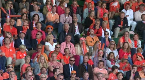 Crowd watching the match in stadium Stock Footage 47862282