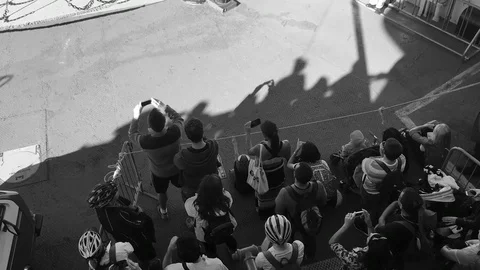 Crowd watching recording Stock Footage 98676477