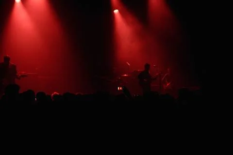 A crowd watching a rock concert. Stock Photos