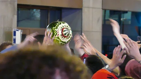 Crowd with watermelon during celebration Stock Footage 114812276