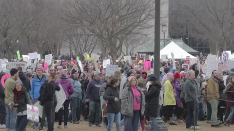 Crowd - Womens March Vídeos de archivo 81252926