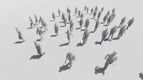 Crowd off to work, white color image Illustration