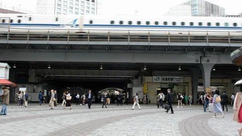 Crowd At Yurakucho Station Stock Footage 110046586