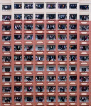 Crowded apartment building Stock Photos