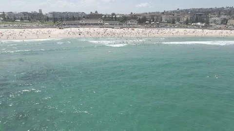 Crowded Beach Of Bondi In Summer With Wa... | Stock Video | Pond5