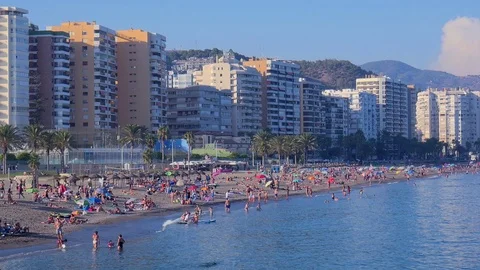 Crowded beach Stock Footage 115532323