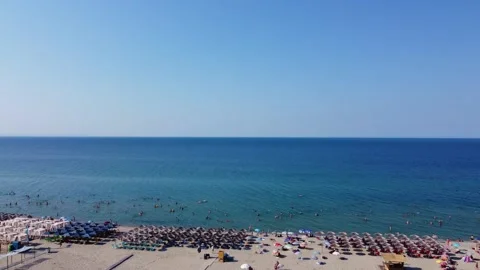 Crowded Beach In Greece Stock Footage 244573062