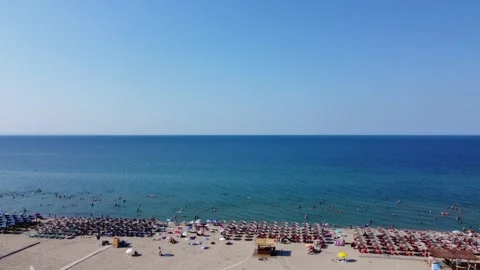 Crowded Beach In Greece Stock Footage 244575294