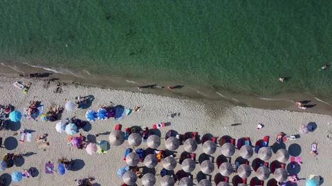 Crowded Beach In Greece Stock Footage 244575566