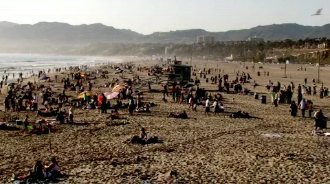 Crowded Beach in HD Stock Footage 110414