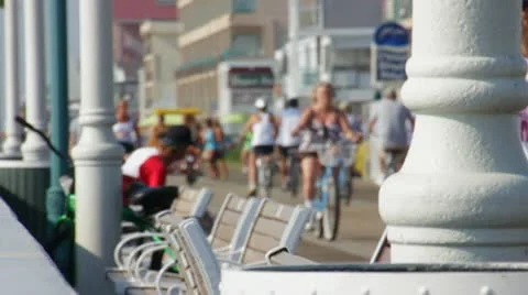 Crowded Boardwalk Stock-Footage 12592698