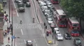 Crowded Busy Street Traffic Jam Car Passing London City Rush Hour Aerial View UK HD Footage