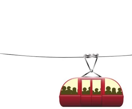 Crowded Cable Car Stock Illustration