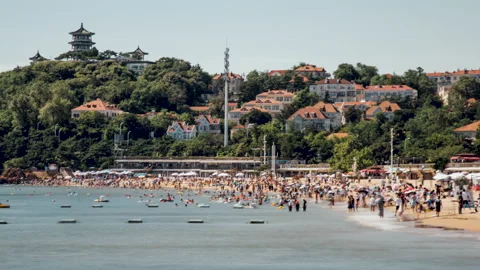 Crowded Chinese Beach Timelapse Видео 224365396