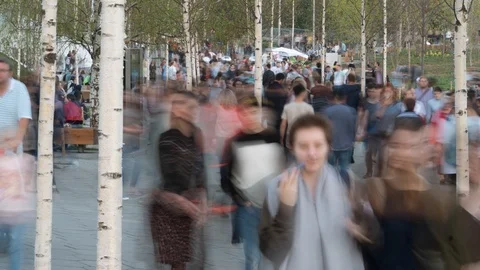 Crowded city park timelapse Stock Footage 91401220