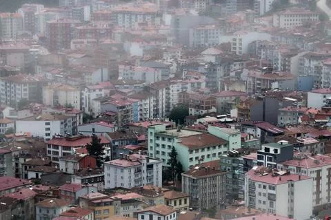 Crowded city polluted view,  polluted and crowded city concept Stock Photos