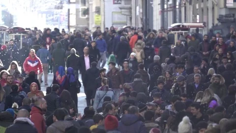 Crowded City Street Background Stock Footage 80175133