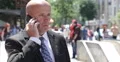 Crowded City Street Salesman Phone Talk Anger Disappointed Discouraged Attitude 4k or 4k+ Resolution