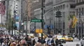 Crowded Crossing Sidewalk Busy Streets New York City Manhattan Rush Hour Traffic HD Footage