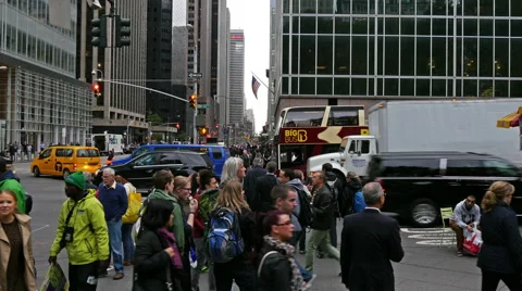 Crowded crossroads Stock Footage 50864080