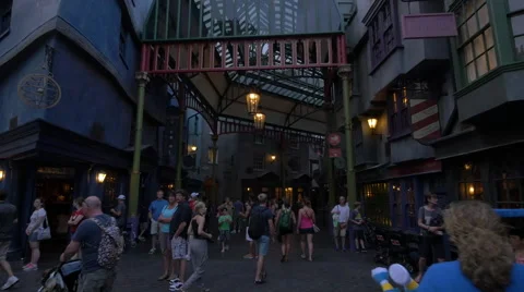Crowded Diagon Alley at Universal Stock Video Pond5