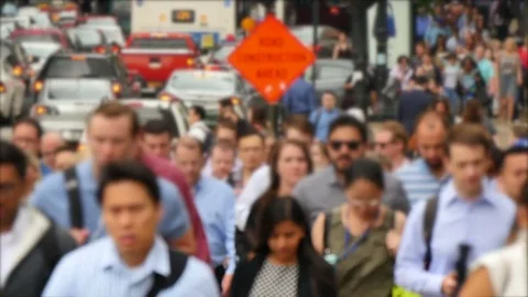 Crowded Downtown Financial Chicago Loop Stock-Footage 80538281