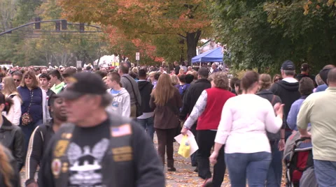 Crowded fall festival Stock-Footage 42730029