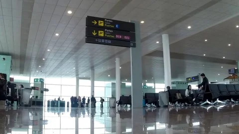 Crowded gate in the airport Stock Footage 73794862