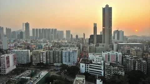 Crowded hong kong Stock Footage 16602316