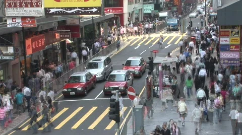 Crowded  Hong Kong Street 1 (time lapse) Stock Footage