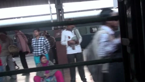 A Crowded Indian Railways Train Platform In India Stock Footage 159166959