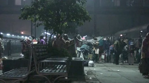 A Crowded Indian Railways Train Platform In India Stock Footage 159167526