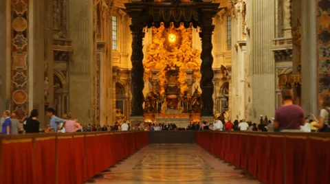Crowded Interior of St Peters Cathedral Stock Footage 31798511
