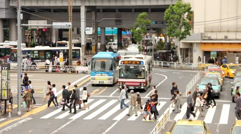 Crowded intersection at Shibuya Station, Tokyo city 2014 (40) Stock Footage 41860866