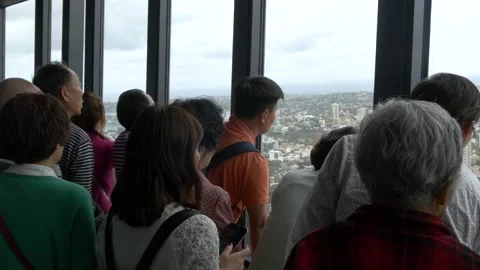 A Crowded Look Inside The Tower Eye In Sydney, Australia Stock Footage 158970216