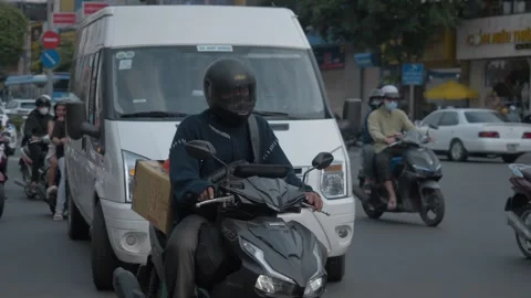 Crowded Main Road in Ho Chi Minh City – Feb 26 Stock Footage 303041541
