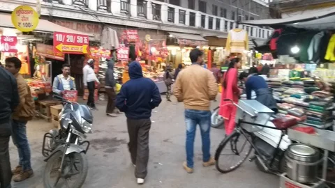 Crowded Market- Haridwar Stock Footage 100889908